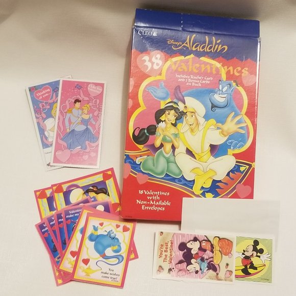 Disney Other - 17 vtg Disney valentines- Aladdin, Cinderella, Mickey